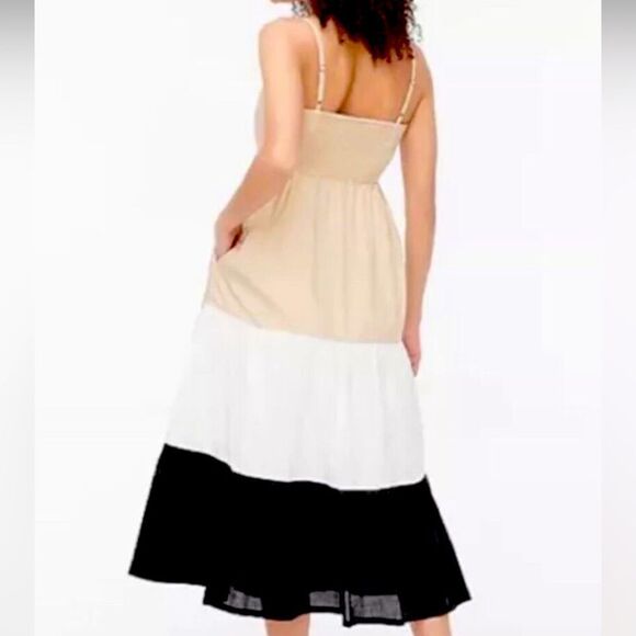 J.Crew Sleeveless Colorblock Tiered Dress 14 - Picture 2 of 8